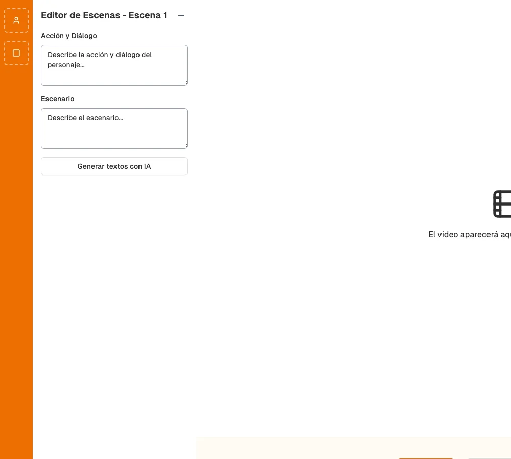 Editor de escenas para video con avatares de IA